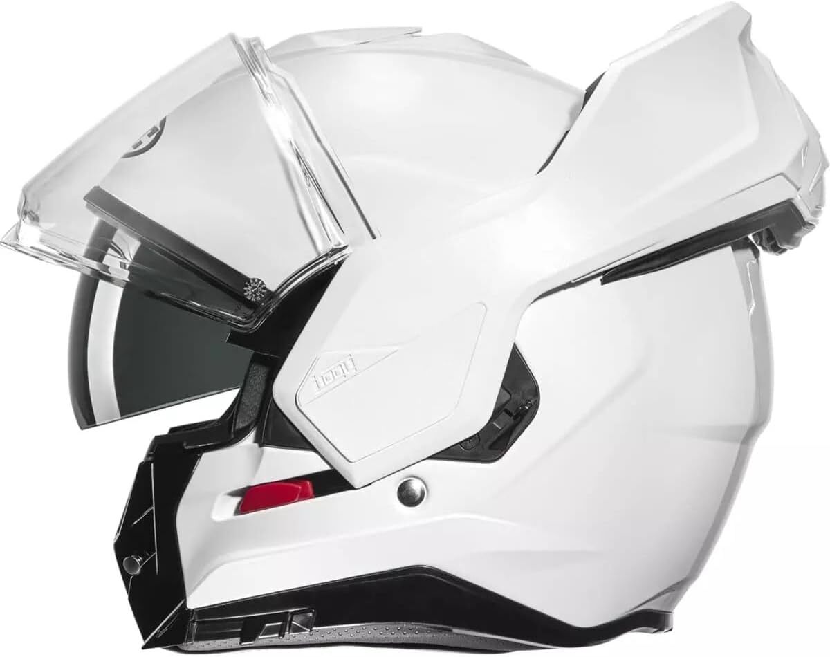 Test du casque modulable HJC i100 blanc perle