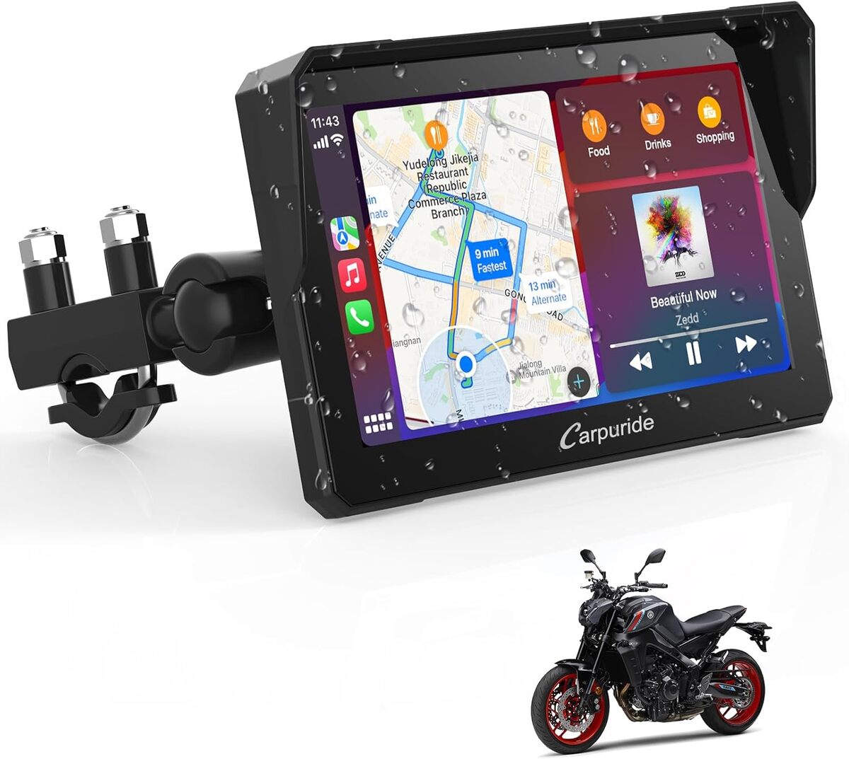 Test Carpuride W702 : écran tactile étanche pour moto