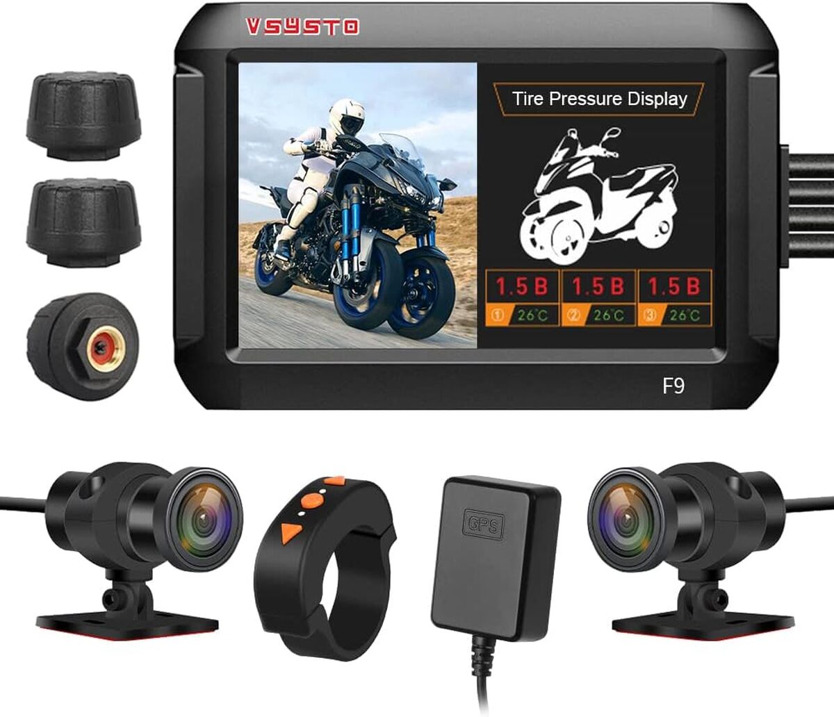 Test : enregistreur moto VSYSTO trois capteurs et double caméra 1080P