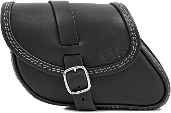 ends cuoio – Sacoche Bras oscillant Moto Cuir Compatible avec Indian Sport Chief, Chief Bobber, Chief Dark Horse – Boucles Rapides magnétiques - Bagagerie Moto - 100% Made in Italy (Noir COUT. Gris)