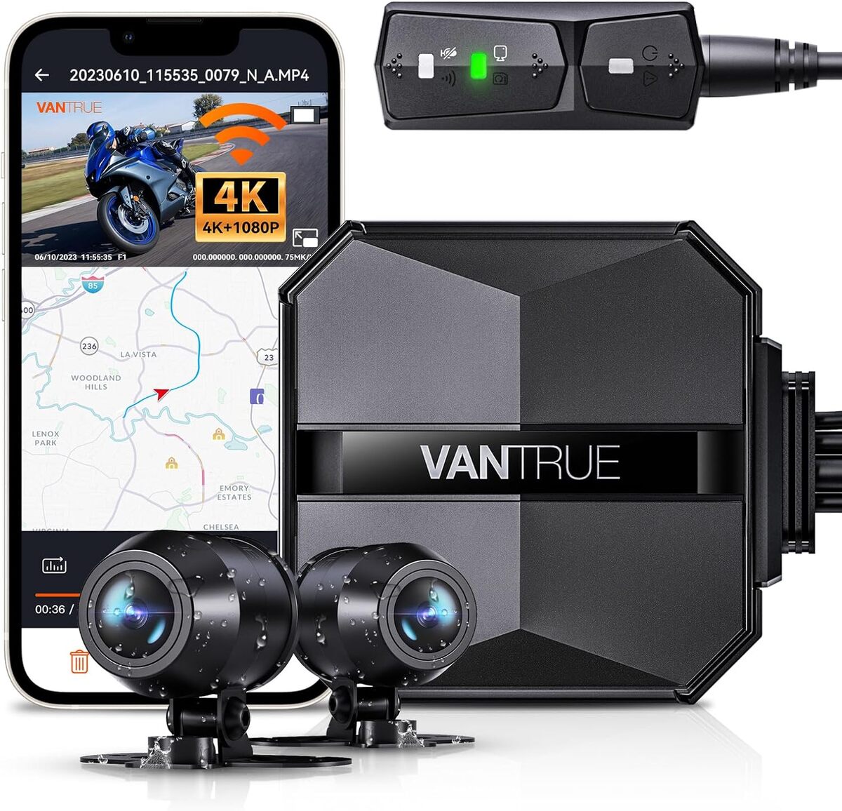 Test : caméra moto Vantrue F1 4K étanche et GPS intégré