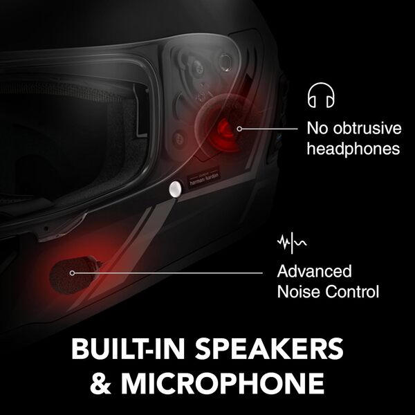 Sena Stryker Casque intégral ECE Bluetooth, Sound by Harman Kardon Casque, visière Solaire et système Intercom Mesh intégré / MP3 / Commande Vocale