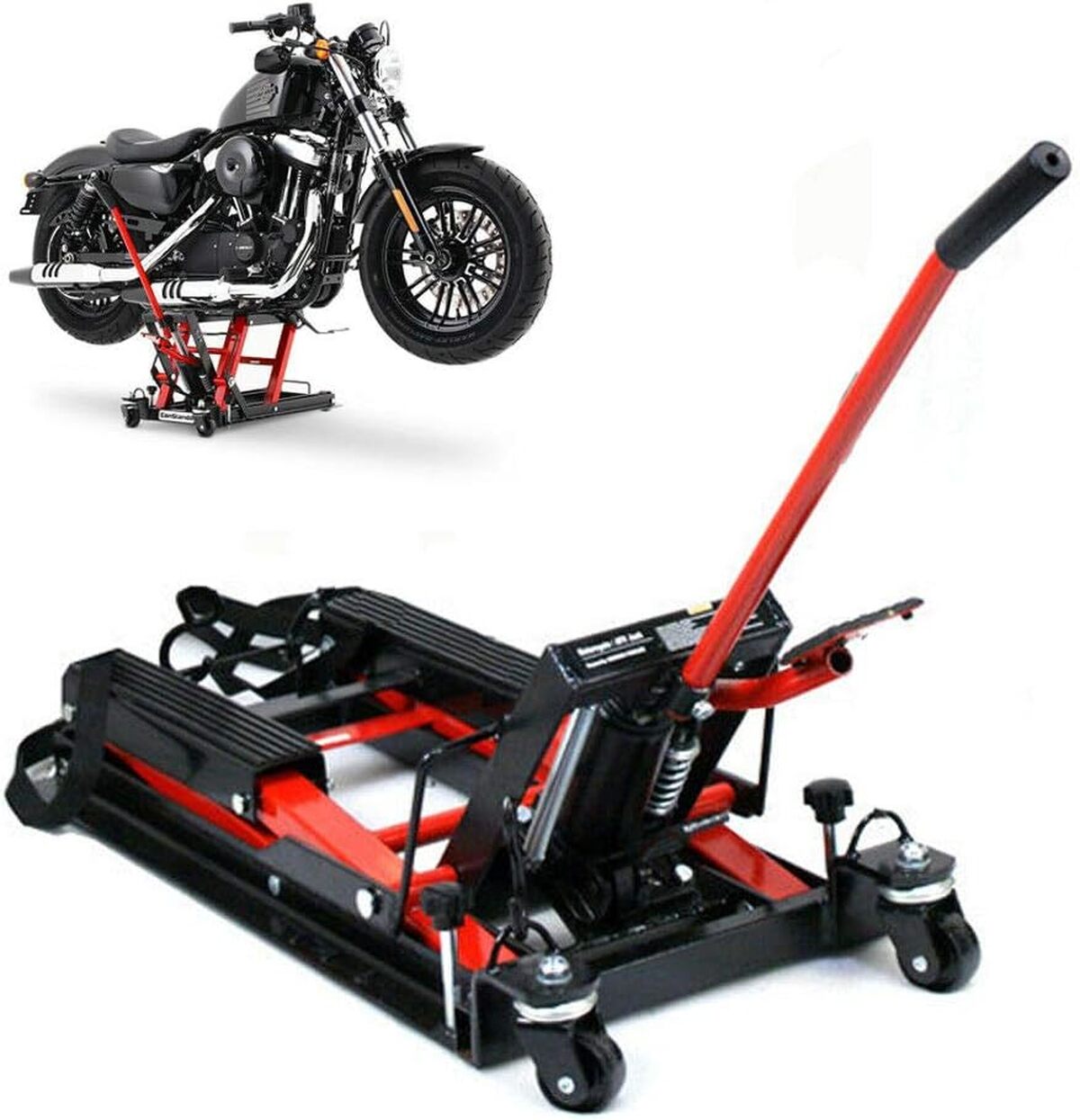 Test cric hydraulique moto 680 kg rouge