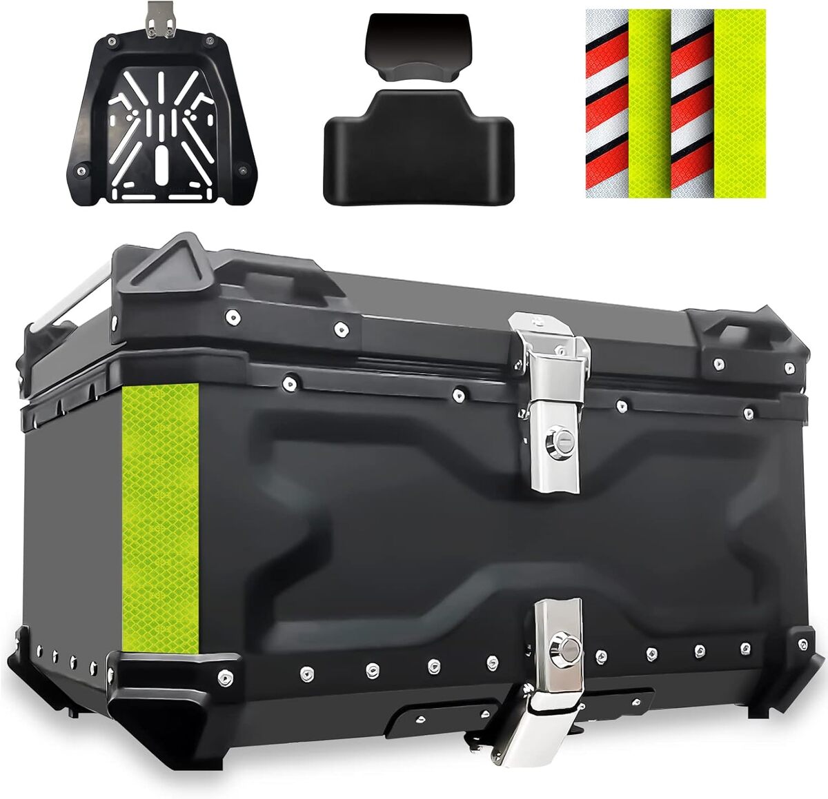 Valise Latérale De Moto En Alliage D'aluminium 18 L Rigide Avec Serrure De Sécurité Et Poignée Pour Bagages De Casque (argenté