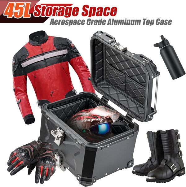 kumaziin Top Case Moto, Noir, One Size, Noir