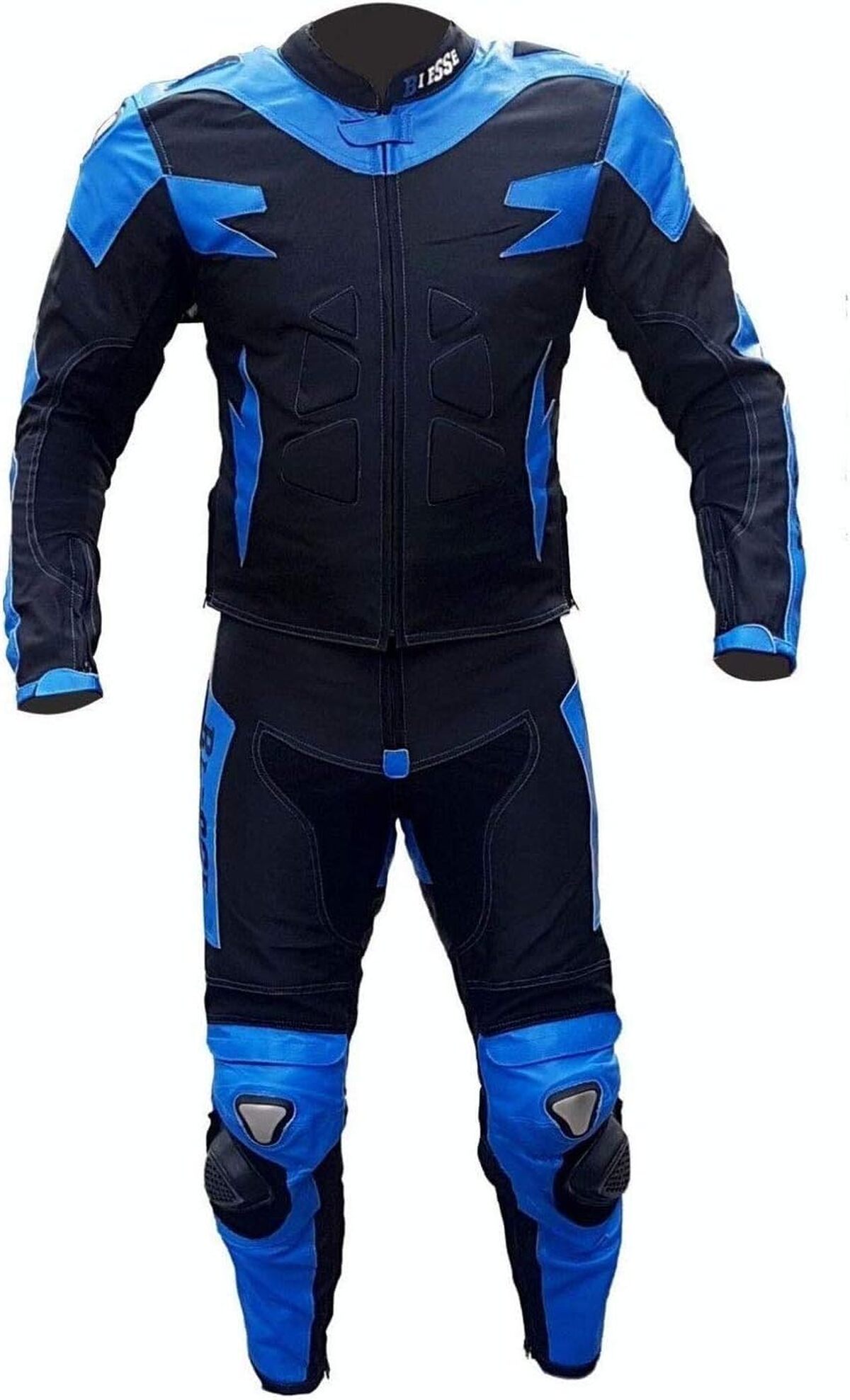Test : combinaison moto Bi Esse en cuir et tissu (Bleu/Noir, xL)
