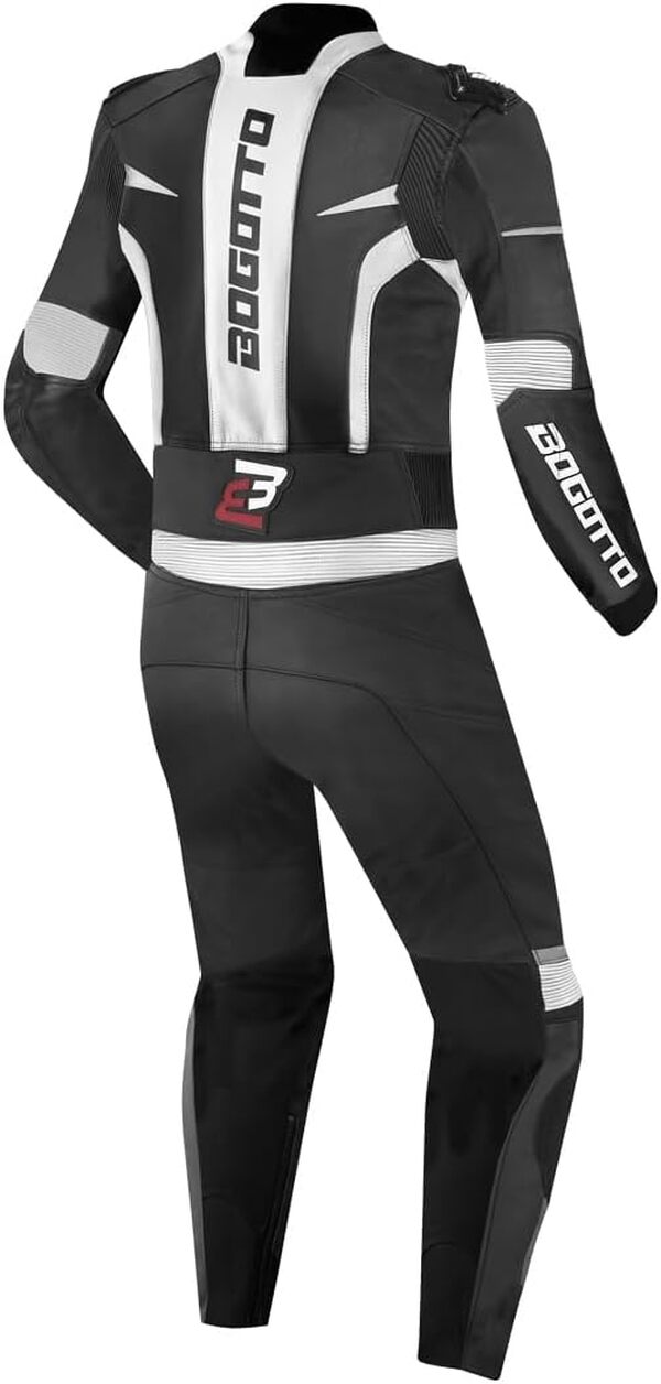 Bogotto Misano Combinaison moto deux pièces en cuir, schwarz/weiß, 52