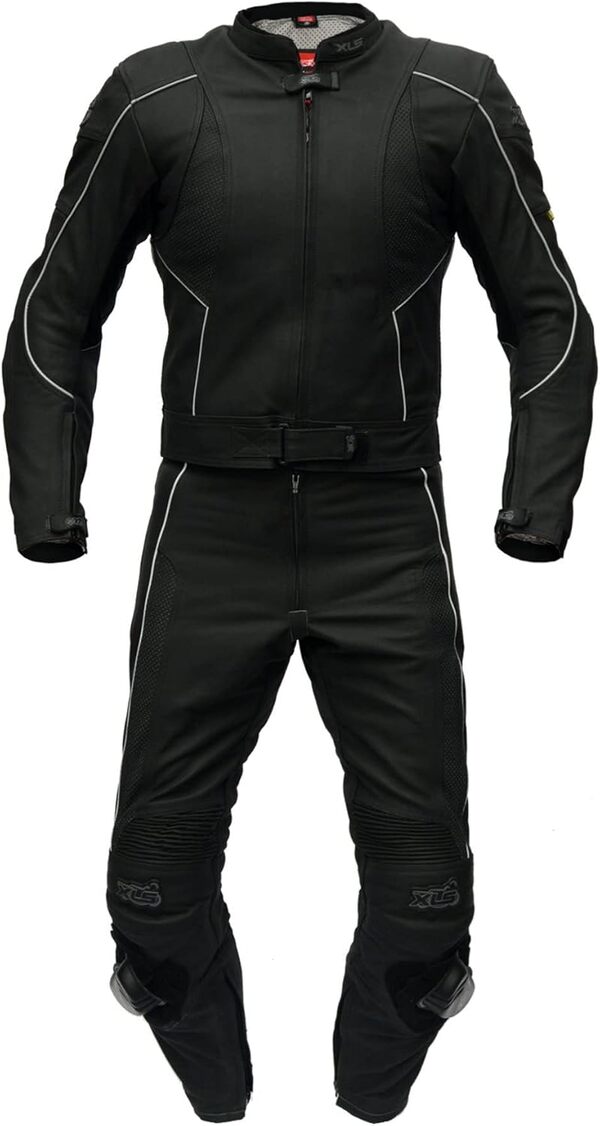 XLS Combinaison en cuir 2 pièces de haute qualité, noir mat
