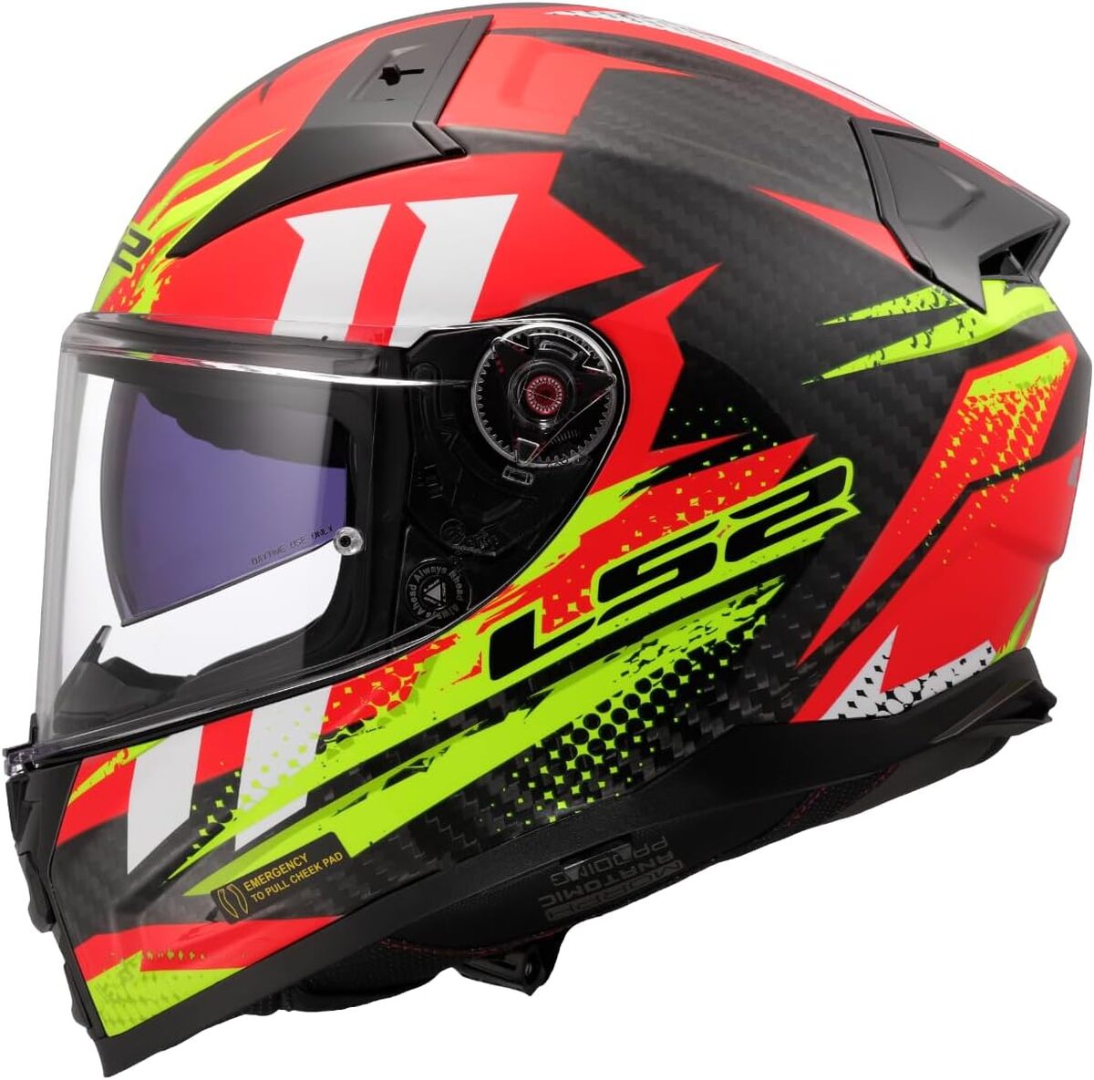 Test du casque moto LS2 Vector II Carbon TANTIC Red H-V Yellow