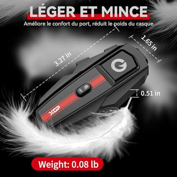 Découvrez l'intercom moto XGP Duo Bluetooth V5.2 IP67 : performances, connectivité et robustesse pour vos trajets en moto.