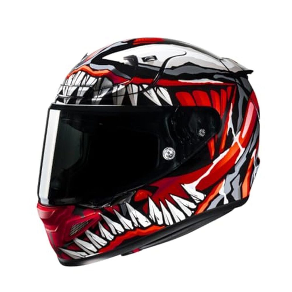 Test : casque moto intégral HJC RPHA 12 Venom Marvel XS