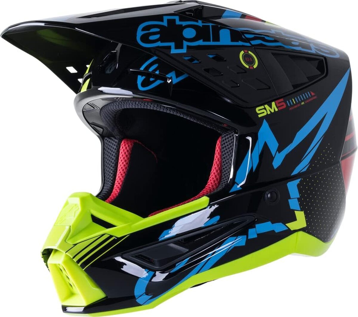 Test du casque d'action Alpinestars S-M5 Noir/cyan/jaune fluo